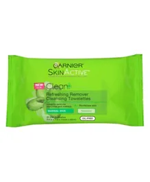 Garnier Skin Active Clean Refreshing Remover Cleansing Towelettes - 25 Pieces