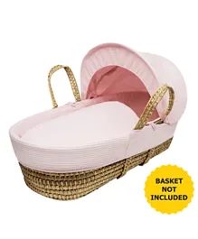 Kinder Valley Waffle Moses Basket Bedding Set - Pink