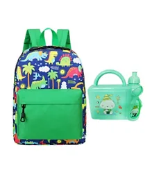 Star Babies Backpack + Lunch Box + Water Bottle Green - 10 Inches