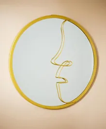 HomeBox Vienna Face Decorative Round Metal Wall Mirror