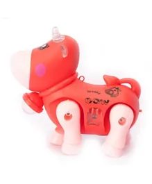 Musical Walking Cow Toy with LED Lights for Kids 3+, Red 14.5x7.5x14cm Interactive & Fun