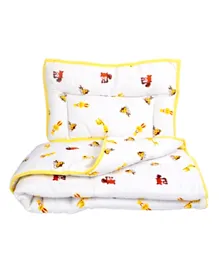 Wonder Wee Quilt & Pillow Set - Yellow Animals
