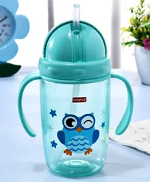 Babyhug Owl Print Straw Sipper Bottle Blue - 360mL