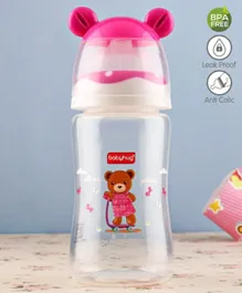 Babyhug Anti Colic Feeding Bottle Bear Shape Pink - 250 ml