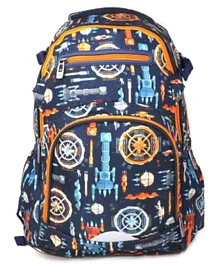 Smily Kiddos Smily Teen Backpack Future Orange and Blue - 16.53 Inches