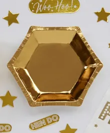 Neviti Hexagonal Glamour Foil Plate Small - Gold