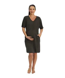 Mums & Bumps - Angel Maternity & Nursing Home Dress + Matching Baby Wrap - Khaki