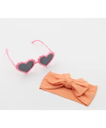 DDANIELA  Ana Glasses and Headband Set For Babies and Girls - Pink Peach