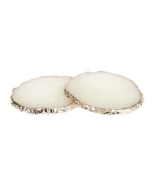 A'ish Home Gilded Quartz Coasters White - 2 Pieces