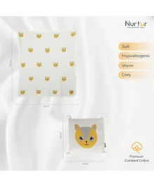 Nurtur Soft Bear Baby Blankets With Cushion Fox - White