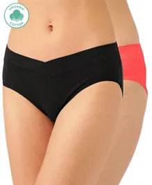 Inner Sense 2 Pack Organic Cotton Antimicrobial Maternity Panty - Multicolor