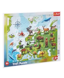 TREFL Europe Map With Animals Puzzle - 25 Pieces