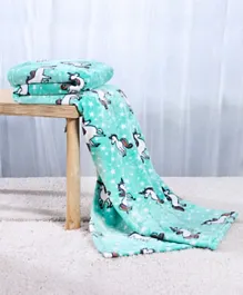 Babyhug 100% Polyester Coral Blanket Unicorn Print - Blue