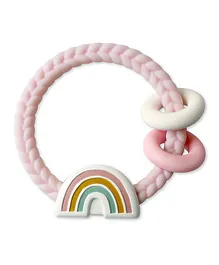 Itzy Ritzy Rainbow Shape Rattle Silicone Teether - Pink