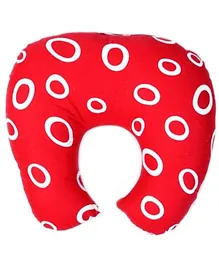 Babyhug Baby Pillow with Neck Support Circle Print - Red