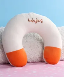 Babyhug U-Shaped Dual Color Plush Neck Pillow - White