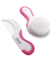 Babyhug Easy Grip Hair Brush & Comb Set - Pink