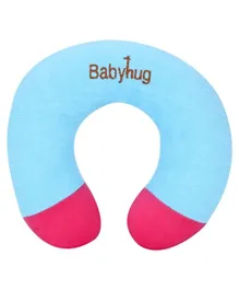 Babyhug Horse-Shoe Design Plush Neck Pillow - Sky Blue