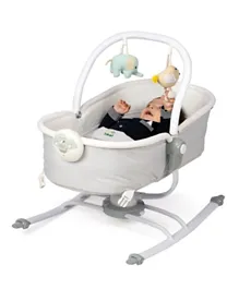 Jikel 2-in-1 Rella Rocker & Napper for 0-9 Months with Musical Features, Vibrations & Toy Bar - Grey 74x50x43cm