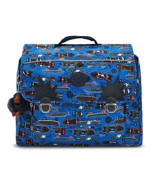 Kipling Iniko New Scate Print Medium Backpack Blue - 12 Inches