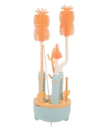 Factory Price Silicone Anti-Bacterial Cleaning Bottle Brush Set of 8 - Orange