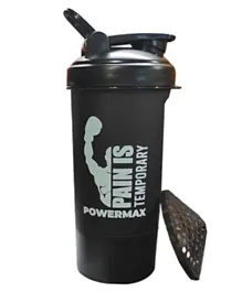 PowerMax PSB-6S-B Protein Shaker Bottle with Single Storage - 600ml