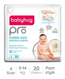 Babyhug Pro Bubble Care Premium Pant Style Diapers Large - 20 Pieces