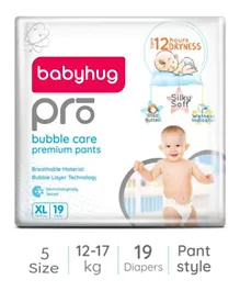 Babyhug Pro Bubble Care Premium Pant Style Diapers Size 5 - 19 Pieces