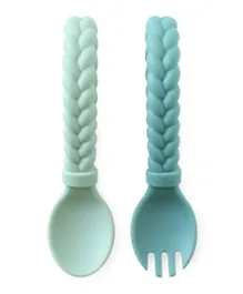 Itzy Ritzy Sweetie Looped Spoon And Fork Set - Mint