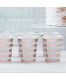Ginger Ray Hello World Paper Cups Pack of 8 - Rose Gold