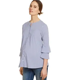 Mums & Bumps - Isabella Oliver Full Sleeves Maternity Shirt - Blue