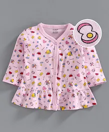 Cucumber Full Sleeves All Over Printed Vest - Pink