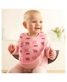 Bibetta Ultra Bib Hippo Pattern - Pink