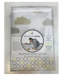 Breathable Baby 2 Sided Mesh Liner on Cloud 9 - White