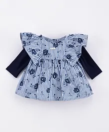 ToffyHouse Frocks with Full Sleeves Inner Tee - Navy