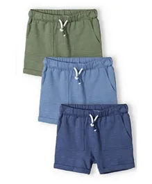 Minoti 3 Pack Slub Jersey Shorts - Blue