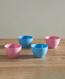 HomeBox Armada Plastic Bowl Set Blue & Pink - 4 Pieces