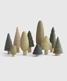 SABO Concept  Wooden Forest Green Trees - 10 Pieces