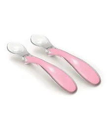 Nuvita Easy Eating Silicone Feeding Spoons 2 Pieces - Pink
