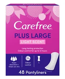 Carefree Plus Large Light Scent Panty Liners - Pack of 48