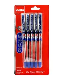 Cello Pinpoint XS Ball Pen 0.7 mm Blister of 5 Pieces - Blue
