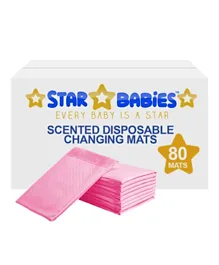 Star Babies Scented Disposable Changing Mats Pack of 80 - Pink