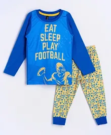 Game Begins Full Sleeves T-Shirt and Bottomwear - Royal Blue