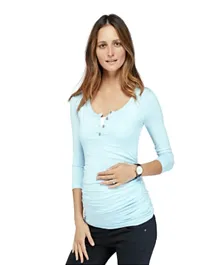 Mums & Bumps - Isabella Oliver  Round Neck Maternity Top - Blue