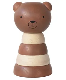 Wee Gallery Wood Stacker Toy Bear Brown And Cream - 6 Pieces