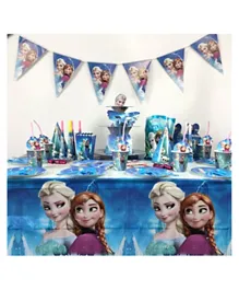Brain Giggles Frozen Theme Disposable Tableware for 10 People Party Set - 136 Pieces