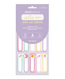 Stuck On You Pastel Party Iron On Labels - 39 Pieces