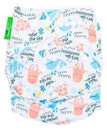 Green Future Reusable Diaper with Inserts - Blue