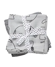 Done By Deer Burp Cloth Contour Grey  - Pack of 2