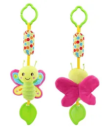 Happy Monkey Hanging Plush Soft Toy Rattle Pack of 1 - Butterfly